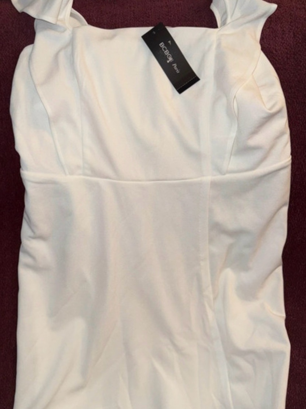 BCBG Paris White Square-Neck Mini Dress